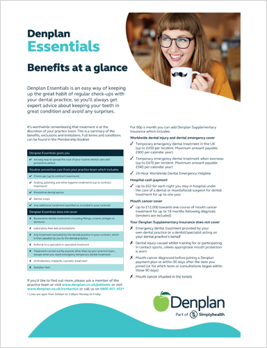 Essentials Plan Benefits At A Glance